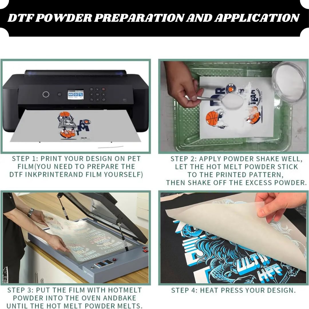 Fine White or Black DTF Powder 35.3oz 1000g Digital Transfer Hot Melt