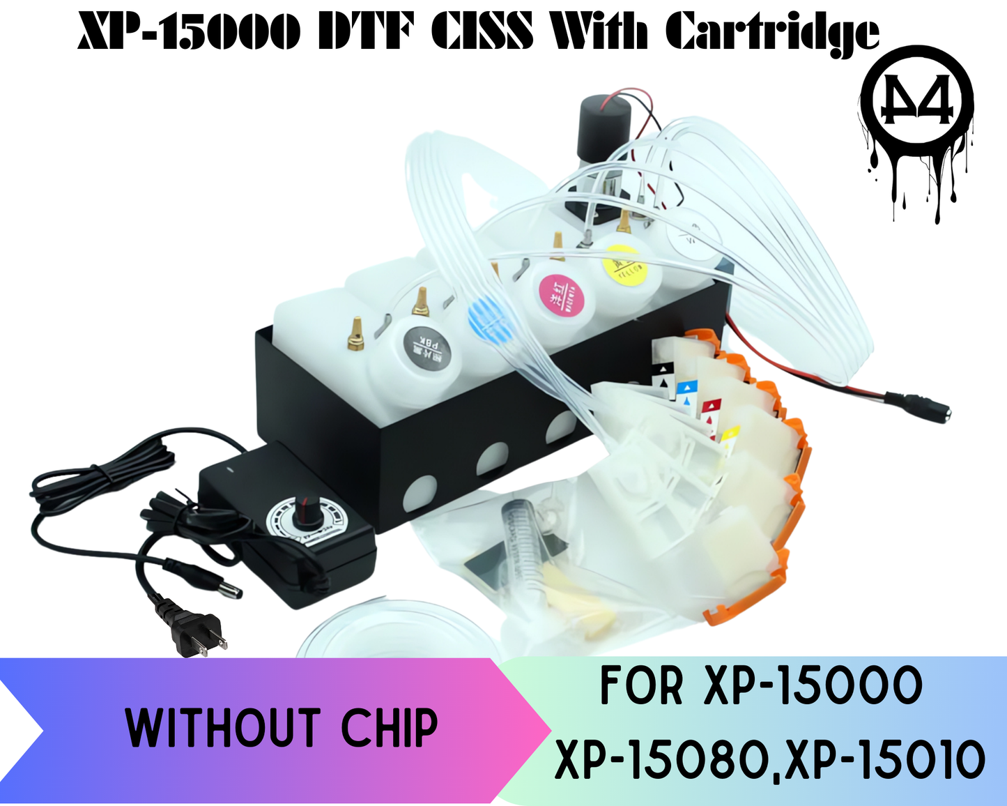 XP15000 DTF CISS System – White Ink 250ML Tank with Timer Stirrer & Adjustable Voltage Power | For Epson XP-15000 XP-15080 XP-15010