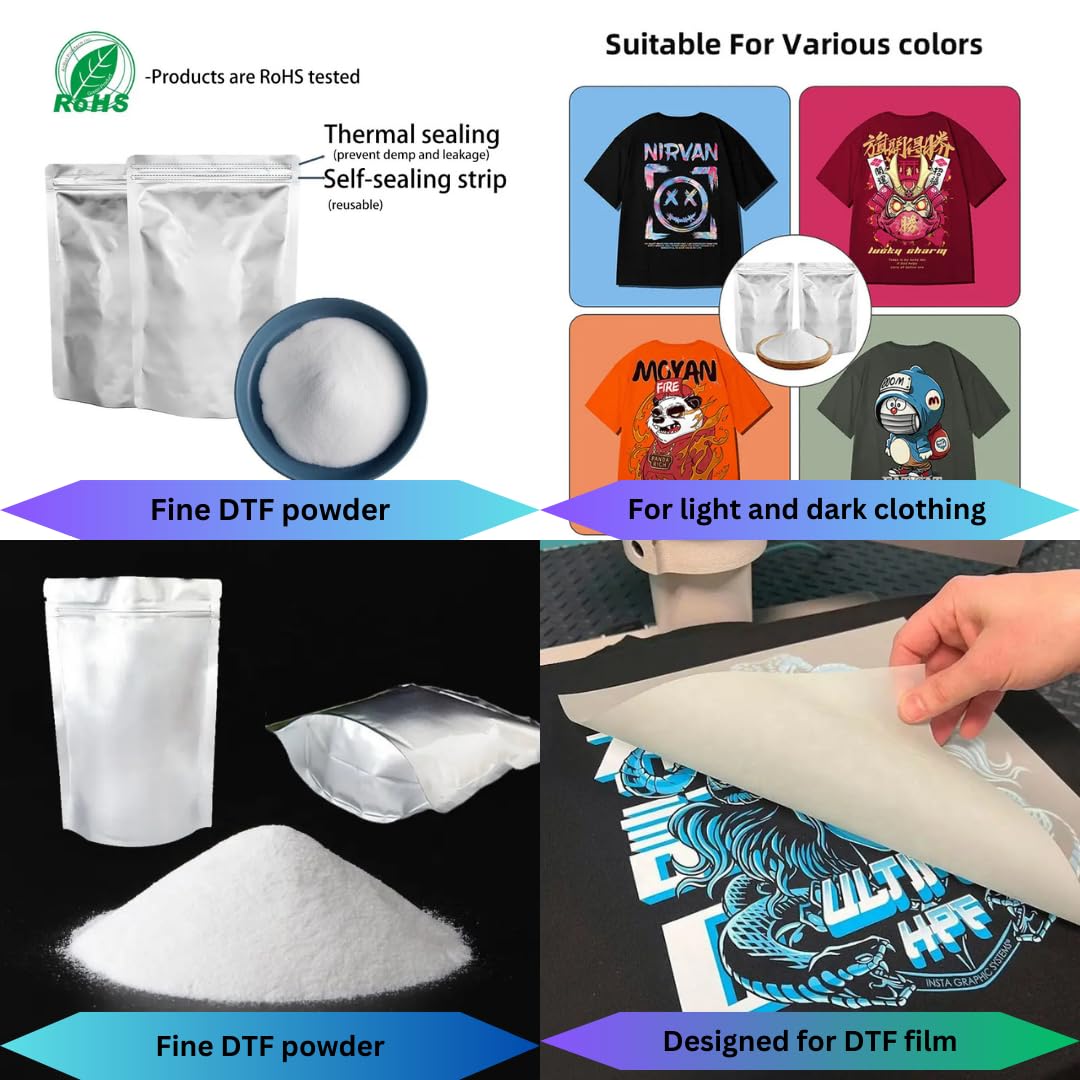 Fine White or Black DTF Powder 35.3oz 1000g Digital Transfer Hot Melt