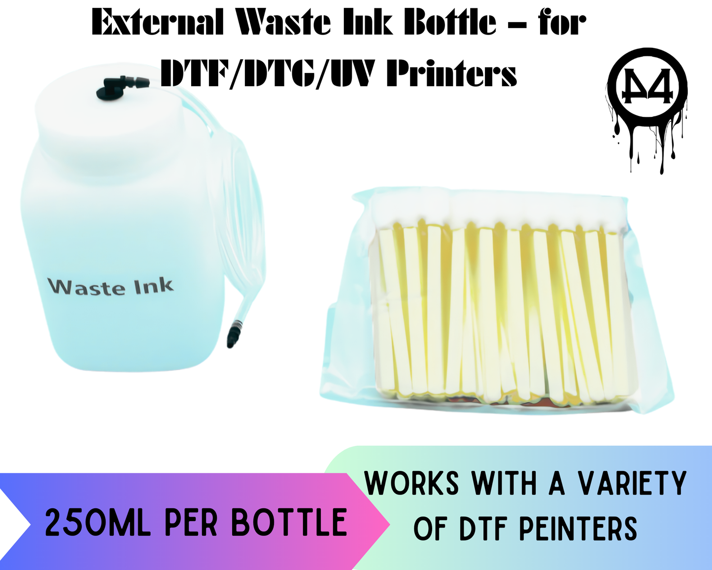 External Waste Ink Bottle for DTF/DTG/UV Printers