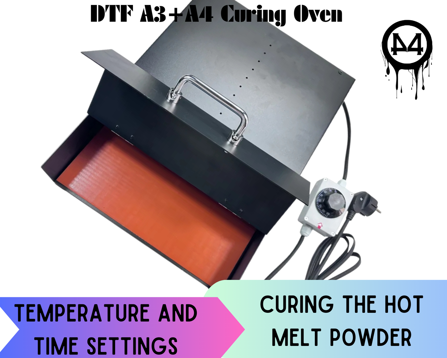DTF A3 A4 Curing Oven with Temperature and Timer Control for Hot Melt Powder Transfer Film
